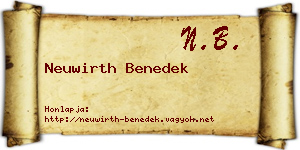Neuwirth Benedek névjegykártya